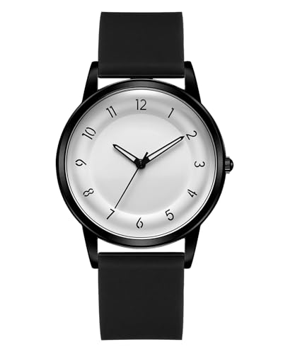 CIVO Herren Uhr Analog Armbanduhr: Elegant Uhren Herren Gummi - Quarz Armbanduhr Herren Schwarz von CIVO