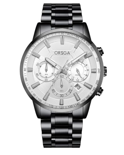 CIVO Herren Uhr Chronograph Armbanduhr: Edelstahl Analog Herrenuhr Schwarz - Wasserdicht Quarz Datum Uhren für Männer - Elegante Geschenk von CIVO