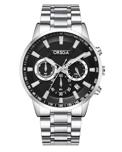 CIVO Herren Uhr Chronograph Armbanduhr: Edelstahl Silber Analog Herrenuhr - Wasserdicht Quarz Datum Uhren für Männer - Elegante Geschenk von CIVO