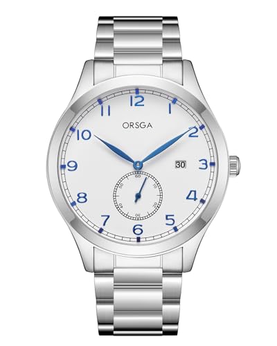 CIVO Herren Uhr Edelstahl Armbanduhr: Analog Herrenuhr - Silber Weiß Quarz Männer Uhren von CIVO