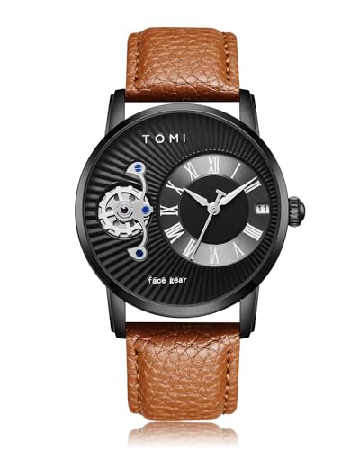 CIVO Herren Uhren Klassische Lederarmband: Schwarz Analog Wasserdicht Armbanduhr Männer Quarz Datum Ersatzband von CIVO