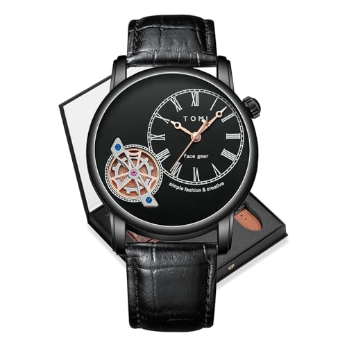 CIVO Herren Uhren Lederarmband Armbanduhr: Schwarz Analog Herrenuhr - Wasserdicht Quarz Uhr Männer von CIVO