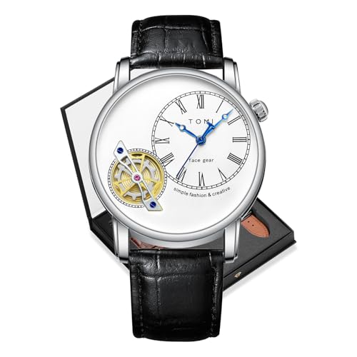 CIVO Herren Uhren Lederarmband Armbanduhr: Silber Analog Herrenuhr - Wasserdicht Quarz Uhr Männer von CIVO