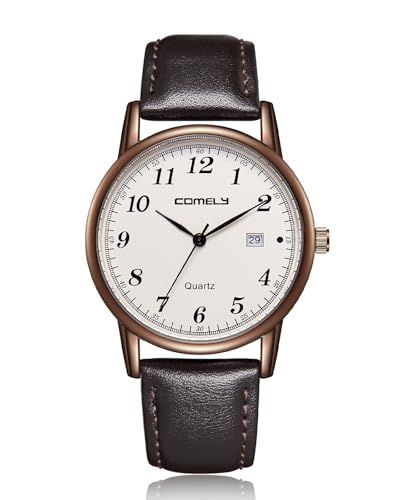 CIVO Herren Uhren Lederarmband Minimalistische: Analog Wasserdicht Armbanduhr von CIVO