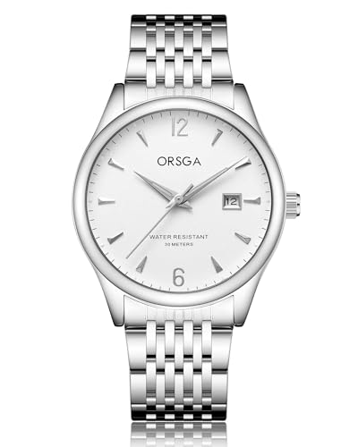 CIVO Herrenuhren Edelstahl Silber Armbanduhr Herren Wasserdicht Analog Lässig Uhren fur Männer Klassisch Datum Leuchtend Geschenke für Männer von CIVO