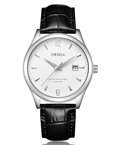 CIVO Herrenuhren Leder Schwarz Minimalistische Klassisch Armbanduhr Herren Analog Wasserdicht Datum Leuchtend Geschenke Uhren für Männer von CIVO
