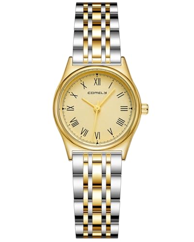 CIVO Klein Uhren Damen Gold: Vintage Armbanduhr Damen Edelstahl - Damenuhr Wasserdicht Analog Römische Ziffern von CIVO