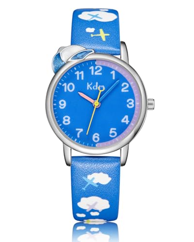 CIVO Lernuhr Kinder Jungen Uhr: 3ATM Wasserdicht Kinderuhr Jungen - Analog Armbanduhr Kinder Jungen Blau Himmel von CIVO