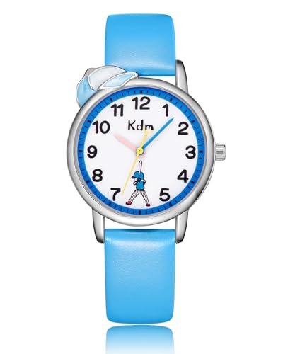 CIVO Lernuhr Kinder Jungen Uhr: 3ATM Wasserdicht Kinderuhr Jungen - Analog Armbanduhr Kinder Jungen Blau von CIVO