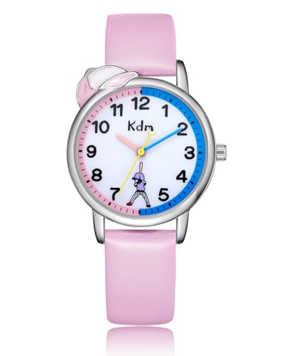 CIVO Lernuhr Kinder Mädchen Uhr: 3ATM Wasserdicht Kinderuhr Mädchen - Analog Armbanduhr Kinder Mädchen Rosa von CIVO