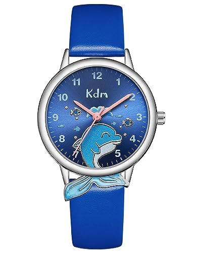 CIVO Mädchen Jungen Leder Armbanduhr: Süß Analog Quarz Geschenke für Kinder - Wasserdicht Kinderuhr Modische 3-12 Jahre von CIVO
