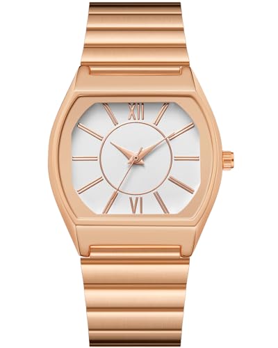 CIVO Uhr-Damen Edelstahl-Analog Armbanduhr-Damen Kreative-Wasserdicht - Rose Gold Designer Elegant Damenuhr Minimalistic Vintage Quarzuhr Mädchen, Geschenke für Frauen von CIVO