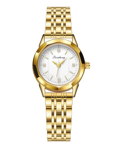 CIVO Uhr Damen Edelstahl Analog: Vintage Klein Gold Armbanduhr Damen Diamant - Klassiker Quartz Wasserdicht Damenuhren von CIVO