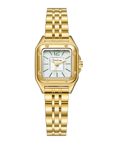 CIVO Uhr Damen Klein Gold: Edelstahl Quadratuhr Wasserdicht Moderne Armbanduhr Damen - Analog Quartz Damenuhr Geschenkideen für Frauen von CIVO