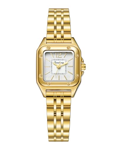 CIVO Uhr Damen Klein Gold: Moderne Edelstahl Quadratuhr Wasserdicht Armbanduhr Damen - Analog Quartz Damenuhr Geschenkideen für Frauen von CIVO
