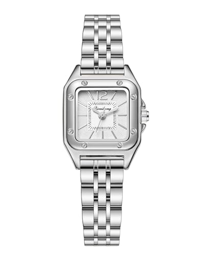 CIVO Uhr Damen Klein Silber: Moderne Edelstahl Quadratuhr Wasserdicht Armbanduhr Damen - Analog Quartz Damenuhr Geschenkideen für Frauen von CIVO
