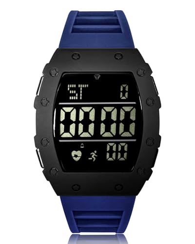 CIVO Uhr Herren Digitaluhr Sportlich Chronographen Blau Männer Uhr LED Wasserdicht Digital Armbanduhr Herrenuhr Stoppuhr Alarm Datum Gummi von CIVO