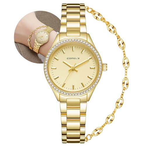 CIVO Uhren Damen Gold Armbanduhr: Klein Damenuhr Edelstahl - Wasserdicht Uhr für Frauen mit Armband von CIVO