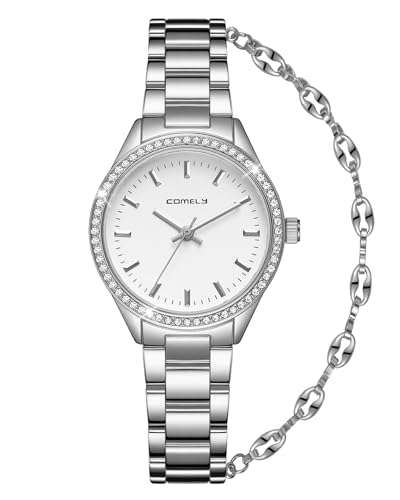 CIVO Uhren Damen Silber Armbanduhr: Klein Damenuhr Edelstahl - Wasserdicht Uhr für Frauen mit Armband von CIVO