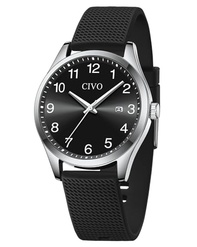 CIVO Herrenuhr Analog Sport Männer: Outdoor Einfach Casual Armbanduhr Herren - Wasserdicht Schwarz Business Quarzuhr Geschenke für Männer von CIVO