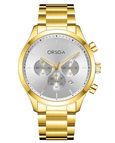 CIVO Uhren Herren Edelstahl Armbanduhr: Analog Herrenuhr mit Datum Gold - Chronograph Männer Uhr Wasserdicht von CIVO