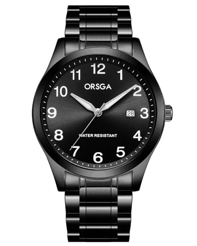 CIVO Uhren Herren Edelstahl Schwarz: Analog Quarz Armbanduhr Herren Wasserdicht - Herrenuhr mit Datum Mode Casual von CIVO