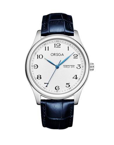 CIVO Uhren Herren Lederarmband Analog - Datum Business Armbanduhr Herren Einfache Casual Wasserdicht Quarz Herren Uhr Blau 40mm Modische Geschenke für Männer von CIVO