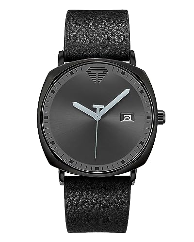 CIVO Uhren Herren Schwarz Leder Analog Armbanduhr Herren Minimalistische wasserdichte Datum Herrenuhr Klassische Quarz Herrenarmbanduhren Geschenke für Männer von CIVO