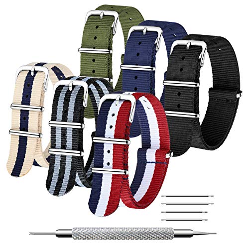 CIVO Uhrenarmband Uhrenarmbänder Premium Ballistic Nylon Armband Edelstahl Wölbung 18mm 20mm 22mm von CIVO