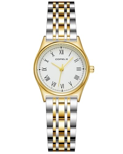 CIVO Vintage Uhren Damen Gold: Kleines Gehäuse Armbanduhr Damen Edelstahl - Damenuhr Wasserdicht Analog von CIVO