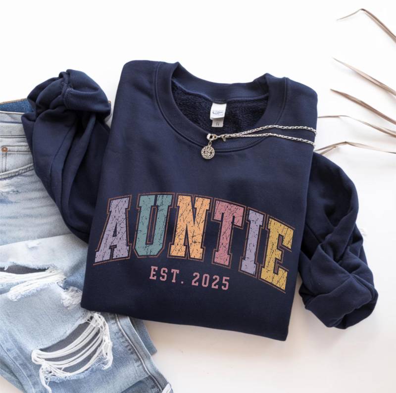 Personalisiertes Auntie Sweatshirt Tante Hoodie Weihnachtsgeschenk Sweater Geburtstag Geschenke Schwangerschaft Verkünden Pulli von CIWDesignCo