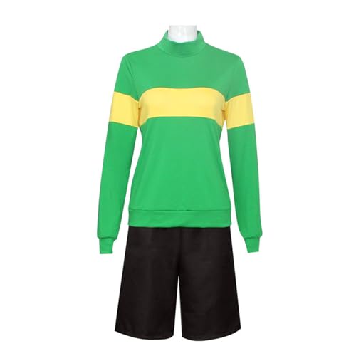 CIYASHEH Game Undertale Frisk Chara Cosplay Kostüm Halloween Karneval Kostüm Outfit Komplettes Set für Mädchen Damen von CIYASHEH