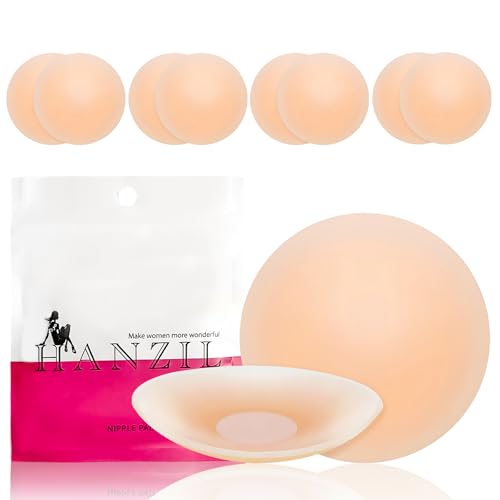CIYIN Nippelpads Damen, 4 Paar Silikon Nipple Covers,Wiederverwendbar und Selbstklebende Nippel Abdeckungen,Silikon Nippelabdeckungen,Nippelpads,Rund,7cm von CIYIN