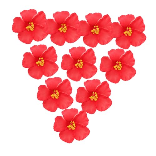 CIYODO 10 Stück Hawaiiblumen Haarspangen Künstliche Hibiskus Haarklammern für Frauen Mädchen Realistische Blumige Haarschmuck Clips für Strand Urlaub Boho Look und Party Accessoire von CIYODO