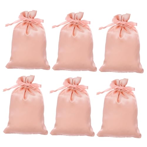 CIYODO 10 Stück Satin Beutel mit Kordelzug für Perücken Aufbewahrung Weiche Luxuriöse Verpackungstaschen Kompakt und Leicht für Sicheren Transport Mehrerer Perücken Champagnerfarben von CIYODO