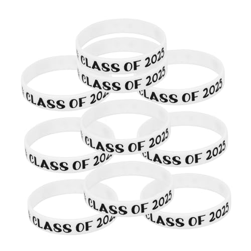 CIYODO 10 Stück Silikon Graduation Armbänder Class Of Stretch Abschlussarmbänder für Schüler Lehrer Party Favors Weiches Langlebiges Bequemes Tragen Modisches Abschluss Accessoire CIYODO 10 Stück Silikon Graduation Armbänder Class Of Stretch Abschlussarmbänder für Schüler Lehrer Party Favors Weiches Langlebiges Bequemes Tragen Modisches Abschluss Accessoire von CIYODO