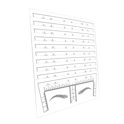 CIYODO 10 Stück Teiliges Augenbrauenlineal aus PVC Präzise Positionierung und Messung Einweg Aufkleber für Exaktes Augenbrauenzeichnen Leicht und Kompatibel mit Stift und Schablonen für von CIYODO