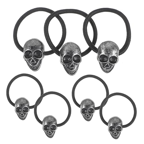 CIYODO 10 Stück Teiliges Gothic Skull Haargummis mit Elastischem Ponytail Halter Halloween Haarschmuck für Frauen und Mädchen Auffällige Dutt Haarbänder mit Design Modisches Accessoire von CIYODO