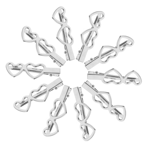 CIYODO 10 Stück Teiliges Herz Haarclips aus Metall Silberfarbene Haarklammern für Damen und Mädchen Trendige Seitenpony Spangen Modisch Süß Stilvolles Haarschmuck Accessoire für von CIYODO