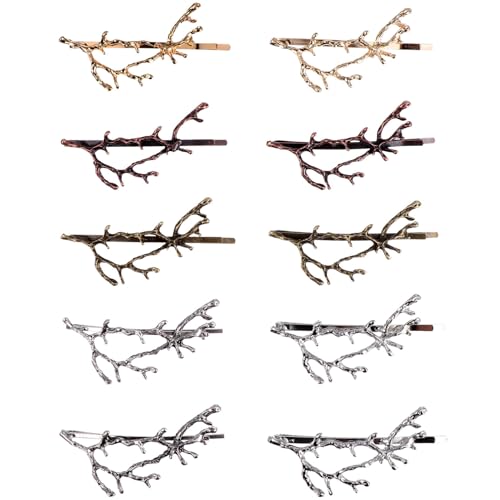 CIYODO 10 Stück Teiliges Kreative Baumzweig haarspangen aus Langlebiger Legierung Modische Haarklammern in Silber Gold Antikbronze für Damen und Mädchen für Alltag und Festtagsfrisuren von CIYODO