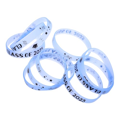 CIYODO 10 Stück Teiliges Stilvoller Silikonarmbänder Class Of Weiche Flexible und Langlebige Abschluss Accessoires Leuchtend Blau als Erinnerungsgeschenk für Absolventen von CIYODO