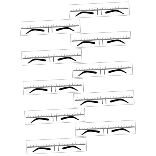 CIYODO 10 Stück Teiliges Transparentes Augenbrauenlineal PVC Klar Präzise Augenbrauen schablonen für Symmetrisches Augenbrauen mapping Makeup Tool für Frauen und Anfänger von CIYODO