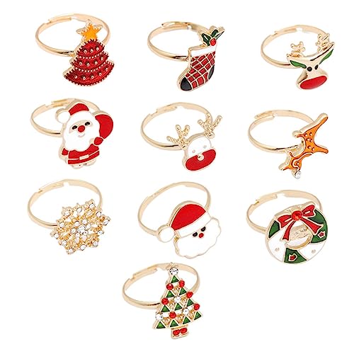 CIYODO 10 Stück Teiliges Weihnachtsring für Kreative Weihnachtsringe Dekorative Finger Ringe für Weihnachten für Partys und Festliche Anlässe CIYODO 10 Stück Teiliges Weihnachtsring für Kreative Weihnachtsringe Dekorative Finger Ringe für Weihnachten für Partys und Festliche Anlässe von CIYODO