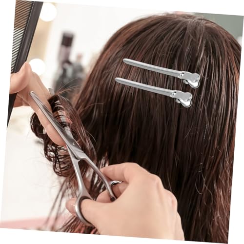 CIYODO 12 Stück Teiliges Edelstahl Haarclips Duckbill Haarspangen Hitzebeständig Leicht Klein für Haarschnitt Haarsträhnen Einklipsen Damen Friseurbedarf von CIYODO