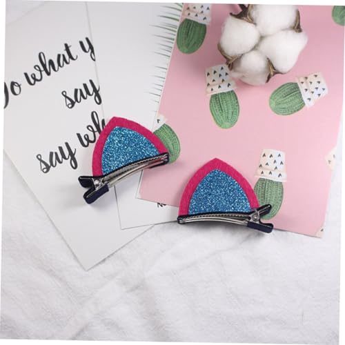 CIYODO 12 Stück Teiliges Katzenohr Haarklammern für Mädchen Doppelseitige Haarspangen mit Alligator clip Bunte Haarschmuck für Alltag Geburtstag Cosplay und Festliche Anlässe von CIYODO