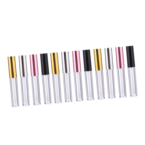 CIYODO 12 Stück Teiliges Leerer Lippenstift DIY Tuben mit Farben Transparente Lip Gloss Behälter Praktische Nachfüllflaschen für Flüssiges Lipgloss für Reisen und Makeup Taschen von CIYODO
