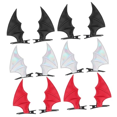 CIYODO 12stücke Fledermaus-haarspangen Aus Pu-leder Für Damen Fledermaus-flügel-design Haarnadeln Für Cosplay Party-kopfschmuck Geeignet Für Dickes Haar Festival-accessoires von CIYODO