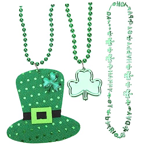 CIYODO 12St Klee-Halskette Kleeblatt Halskette irische Perlenkette eine Halskette Halsketten st patricks day partyzubehör st patricks day party favors Pailletten schmücken Geschenk Korn von CIYODO