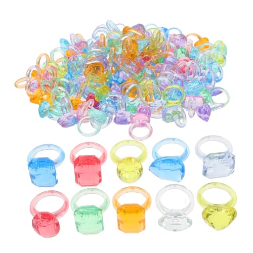 CIYODO 158stücke Acryl Finger Ringe Für Junge Mädchen Mädchen Geburtstagsgeschenke Kinderschmuck Schmuck Für Kleinkinder Mit Verschiedenen Stilen Und Formen Als Tägliche von CIYODO