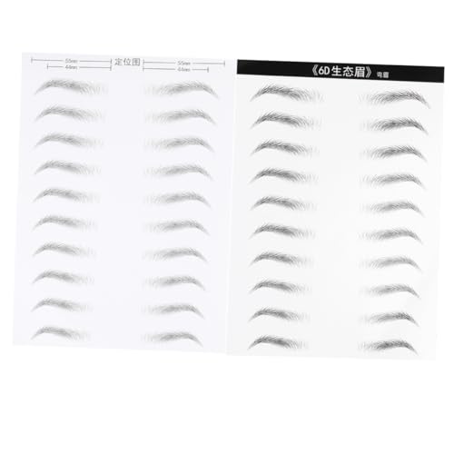 CIYODO 2 Blätter Haarähnliche Augenbrauenaufkleber Simulation Augenbrauensticker für Frauen Vorgeformt Bogenförmig Einfache Anwendung Natürlicher Look von CIYODO